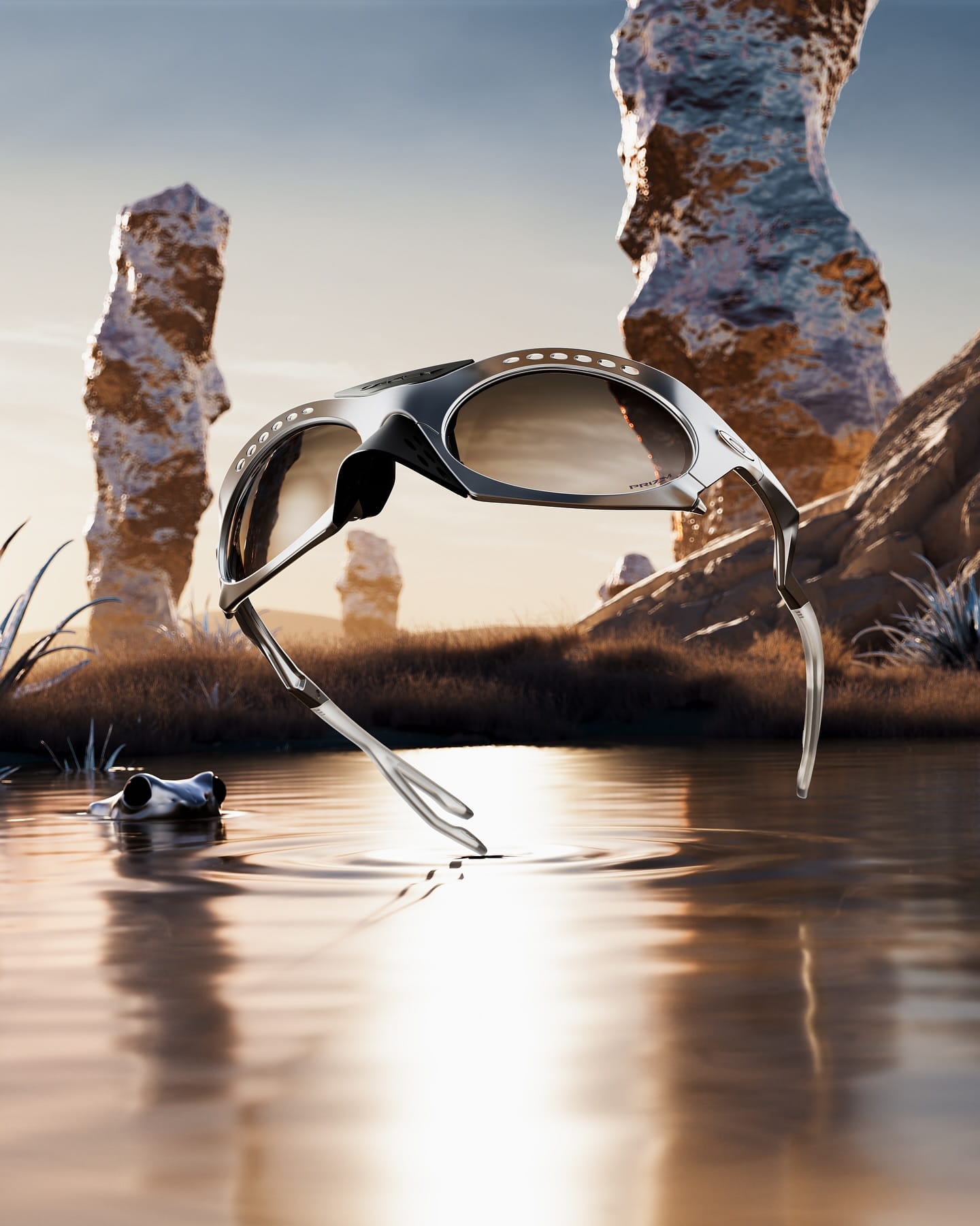 Oakley Plantaris W0OO9437 Prizm Grey Lenses, Matte Black Frame Sunglasses